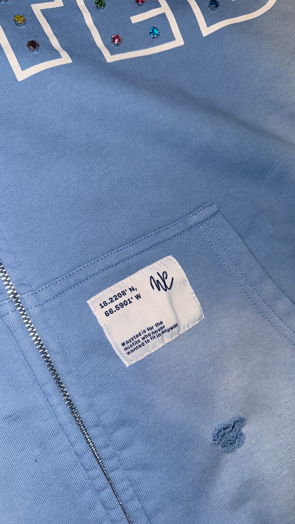 "CLOUDED" zip hoodie