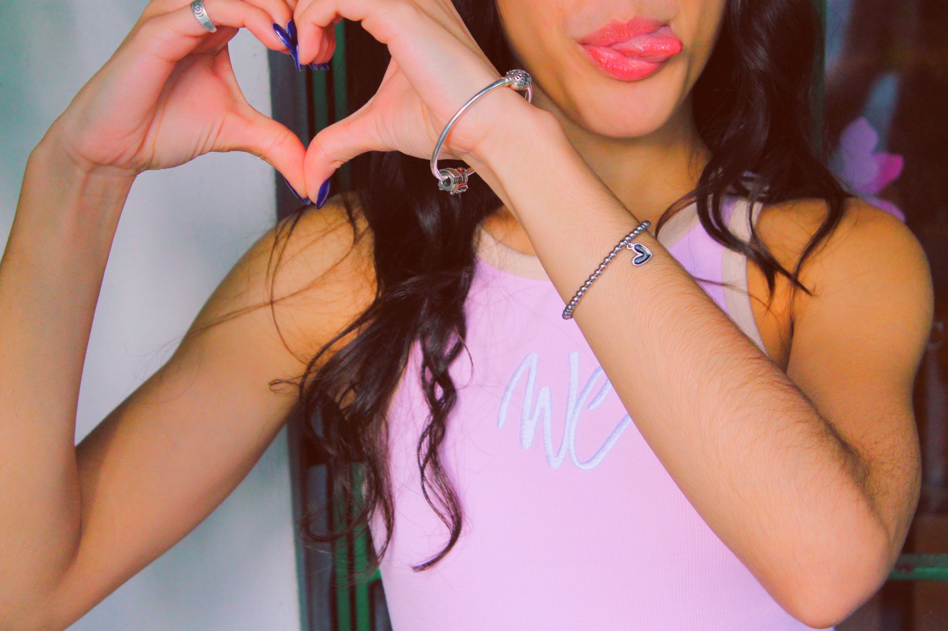 "PINK WC" crop tank top