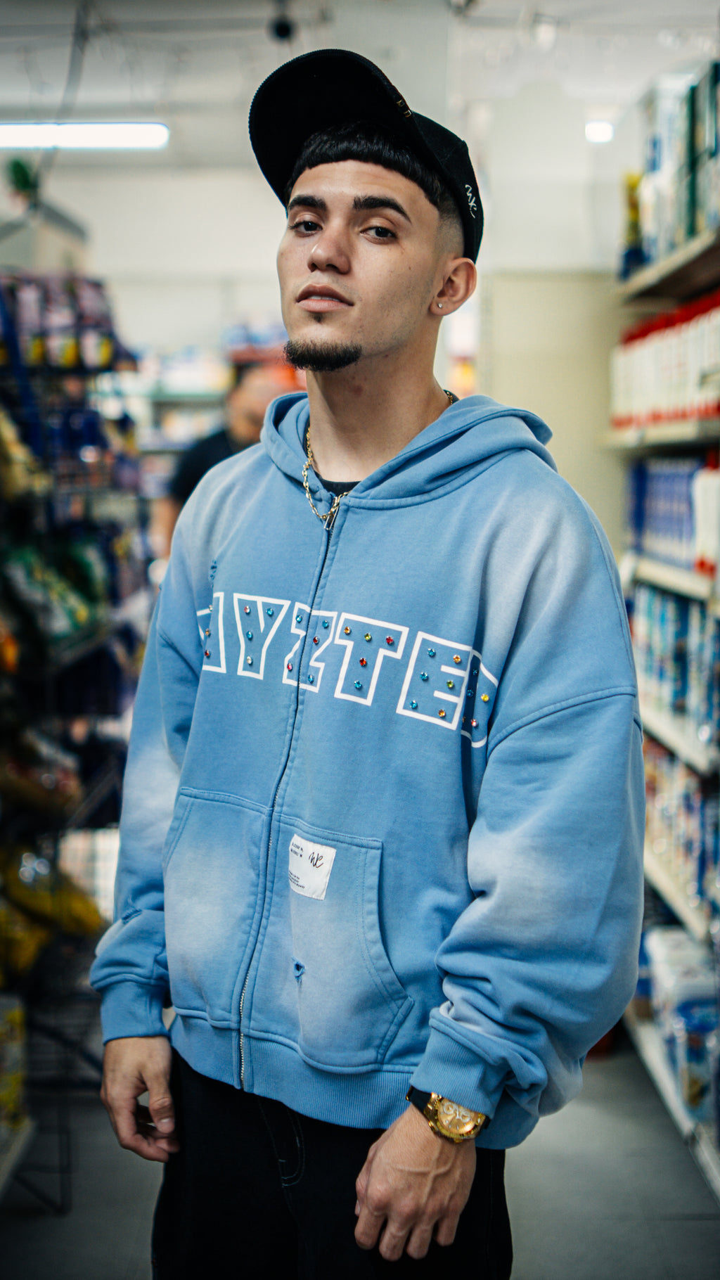 "CLOUDED" zip hoodie